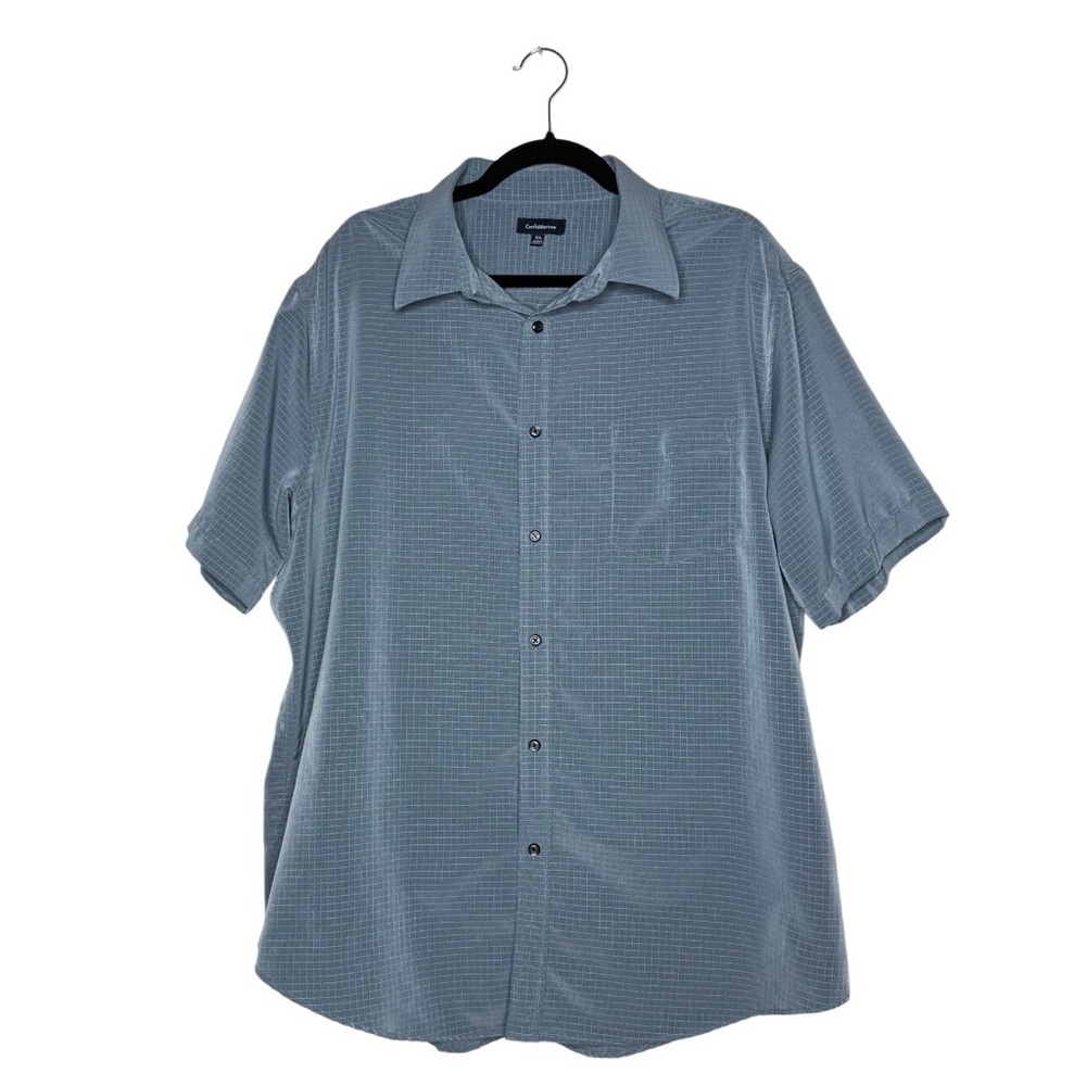 Croft & Barrow Button Up Shirt‎ Mens XL Blue Box Design
Pocket Short Sleeve